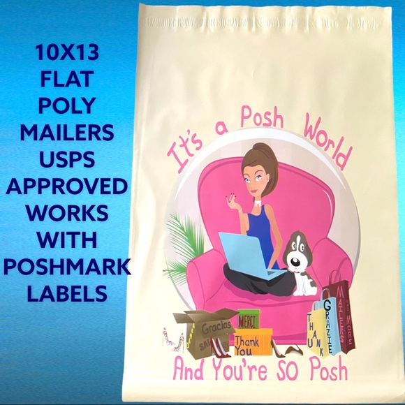 50 10X13 Poly Mailers Posh World PRICE IS FIRM - Picture 6 of 10